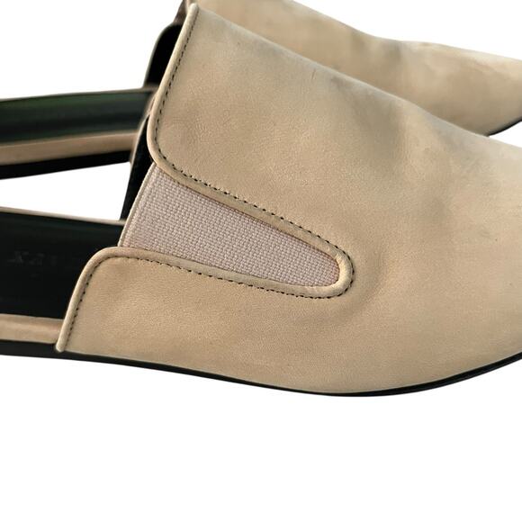 Jenni Kayne Oiled Leather Mule Size 37 US 7 Suede Point Toe Natural Minimalist - Picture 5 of 13